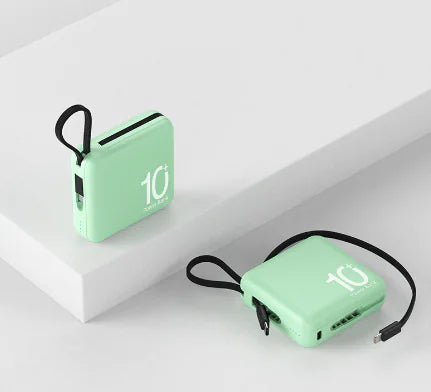 Mini 30000mah Power Bank With Built In Cable One Set